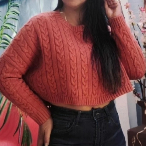 Twik Twisted Cropped Cable Knit Sweater Size XS - Picture 2 of 11